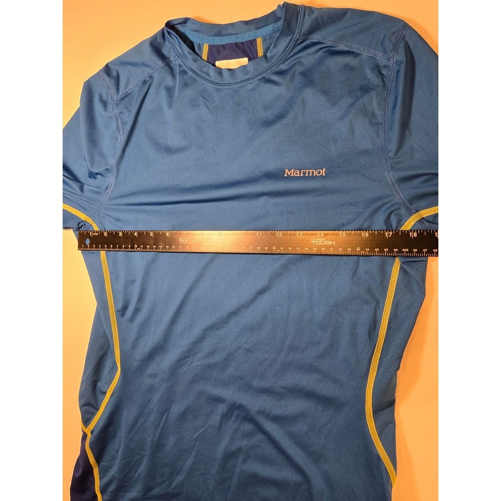 Marmot Performance Shirt Mens‎ Small Blue Excellent Long Sleeve Hiking Running - Picture 7 of 8